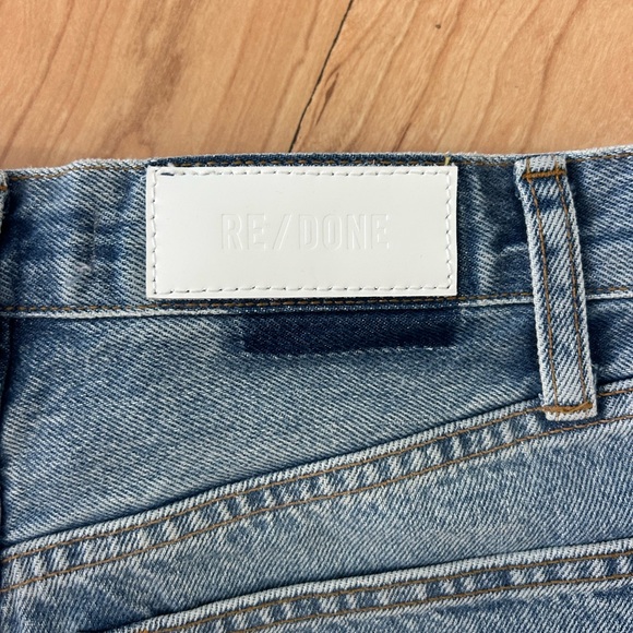 Re/Done Blue A-Line Mini Skirt - Picture 4 of 4